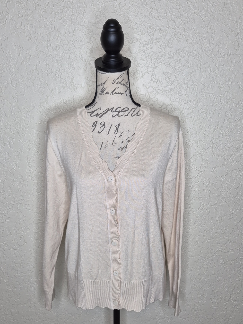Grecerelle Button Front Cardigan Cream Size M